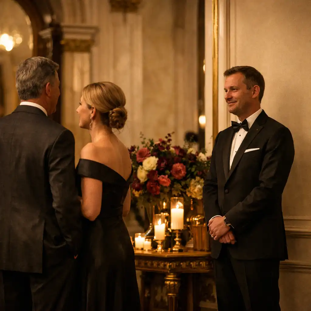 Elegáns vendégfogadás egy örökségi hangulatú belső térben